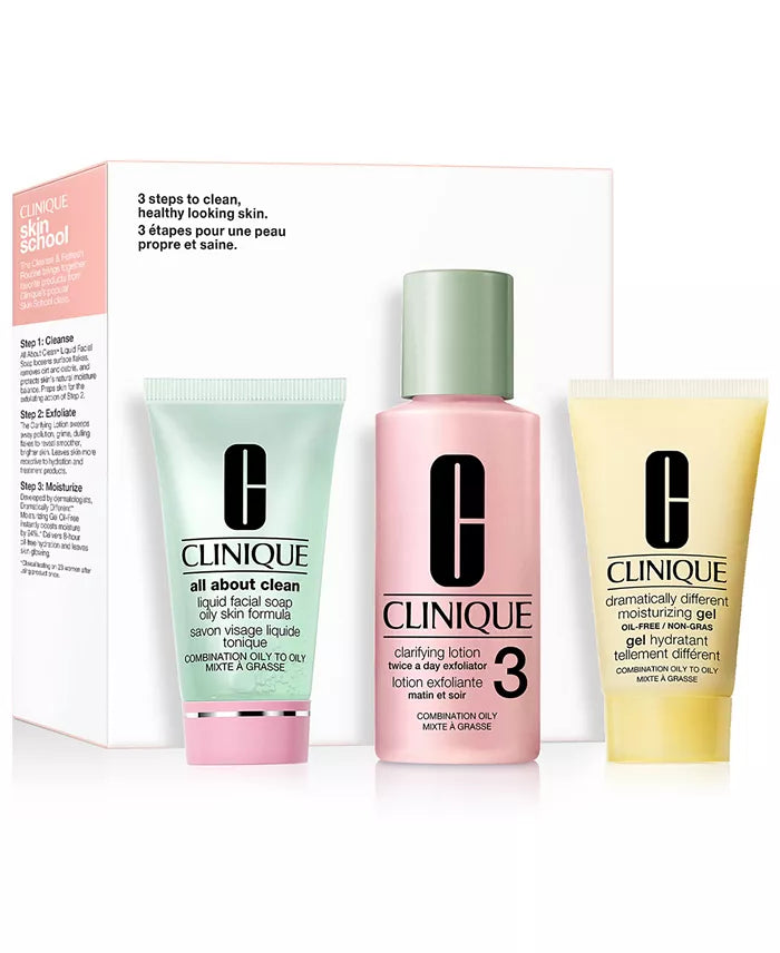 Clinique 3-Pc. Skin School Supplies Cleanse & Refresh Set - Combination Oily To Oily